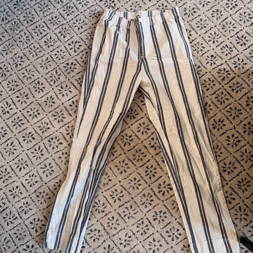 Kids Striped Casual Pants in Black and White